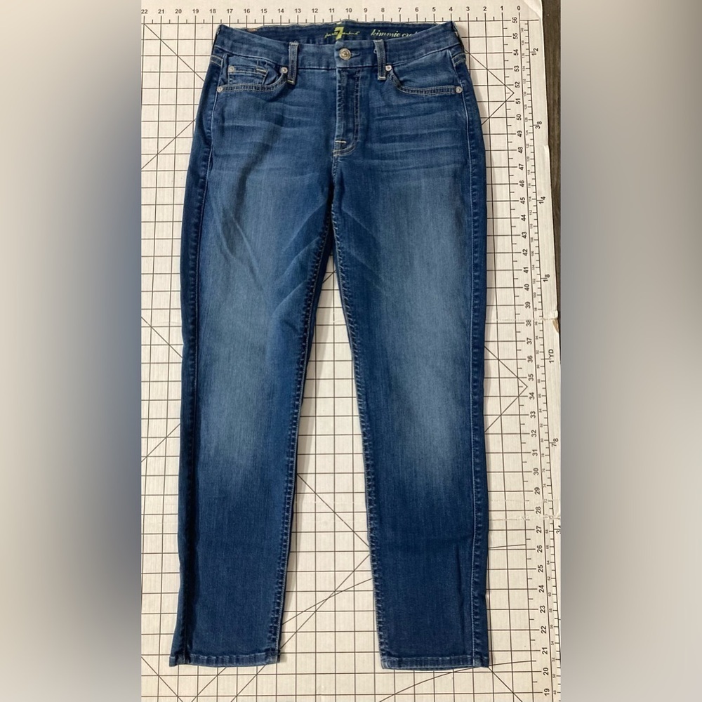7‎ For All Mankind Women’s Size 27 Blue Kimmie Crop Jeans